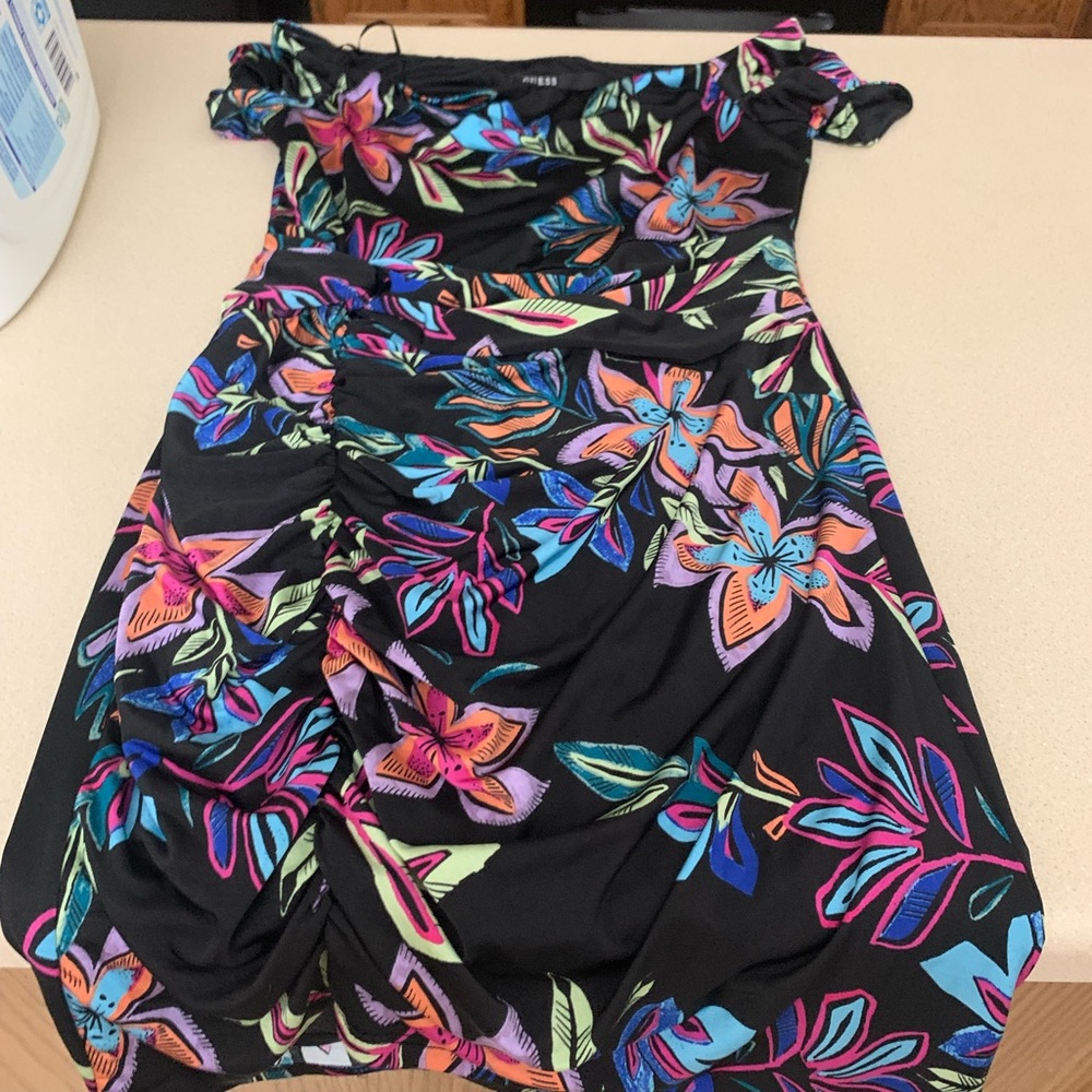 Guess tropical print mini dress